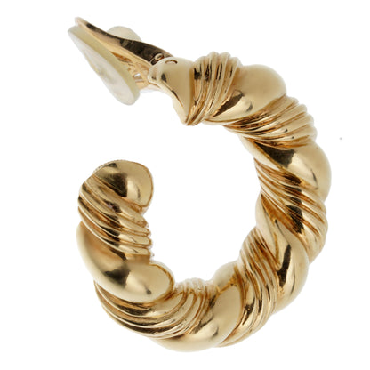 Van Cleef & Arpels 1960s Paris 18k Yellow Gold Hoop Earrings