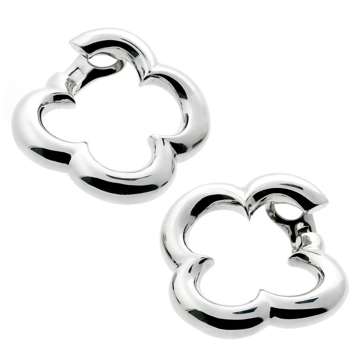 Van Cleef & Arpels Vintage Alhambra 18k White Gold Earrings