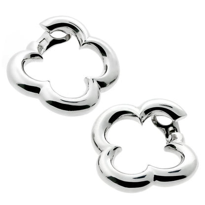 Van Cleef & Arpels Vintage Alhambra 18k White Gold Earrings