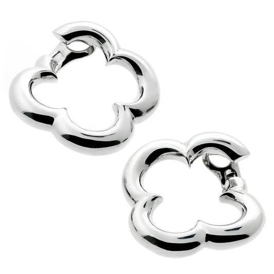 Van Cleef & Arpels Vintage Alhambra 18k White Gold Earrings