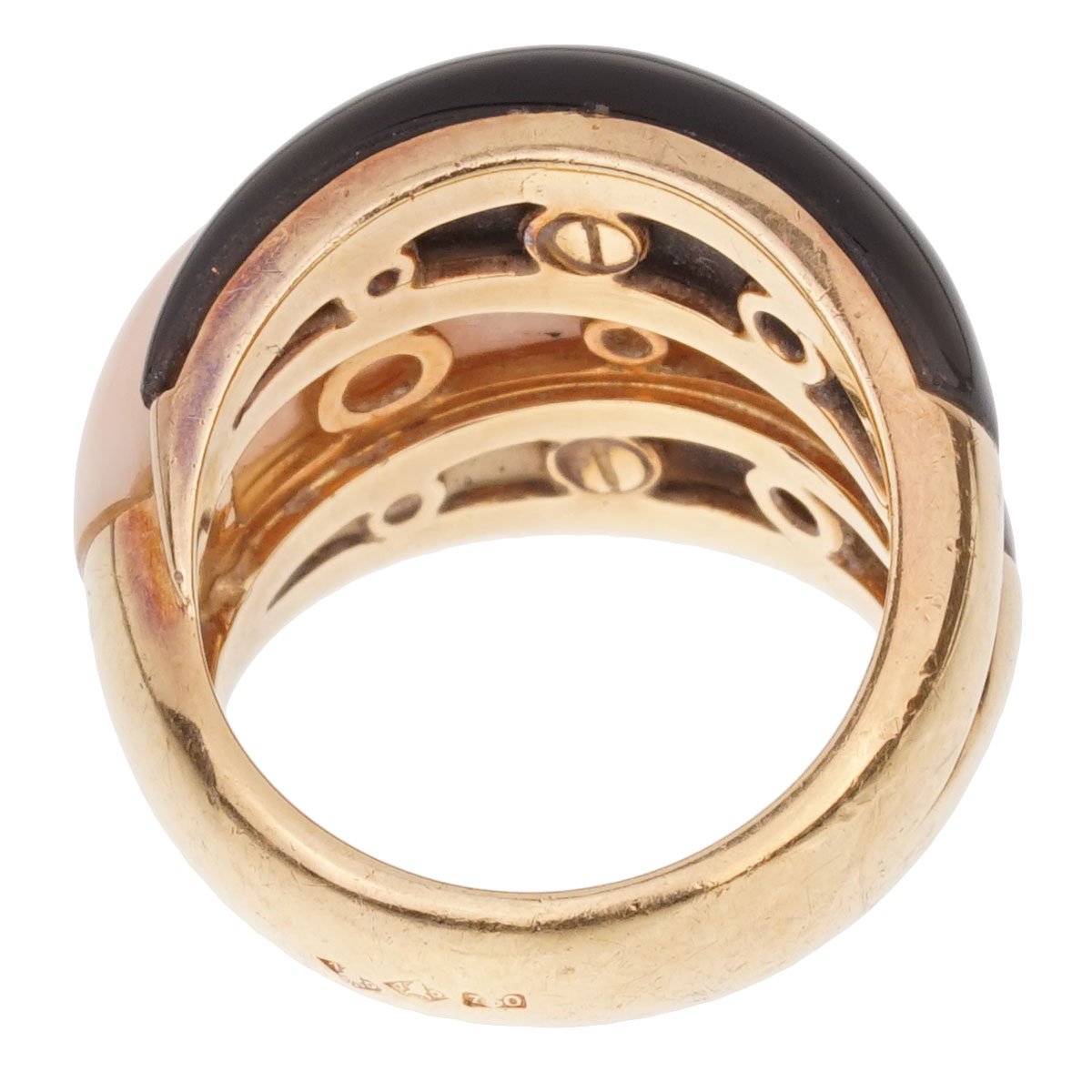 Van Cleef Arpels Angel Skin Coral Bombe 18k Yellow Gold Ring Sz 5