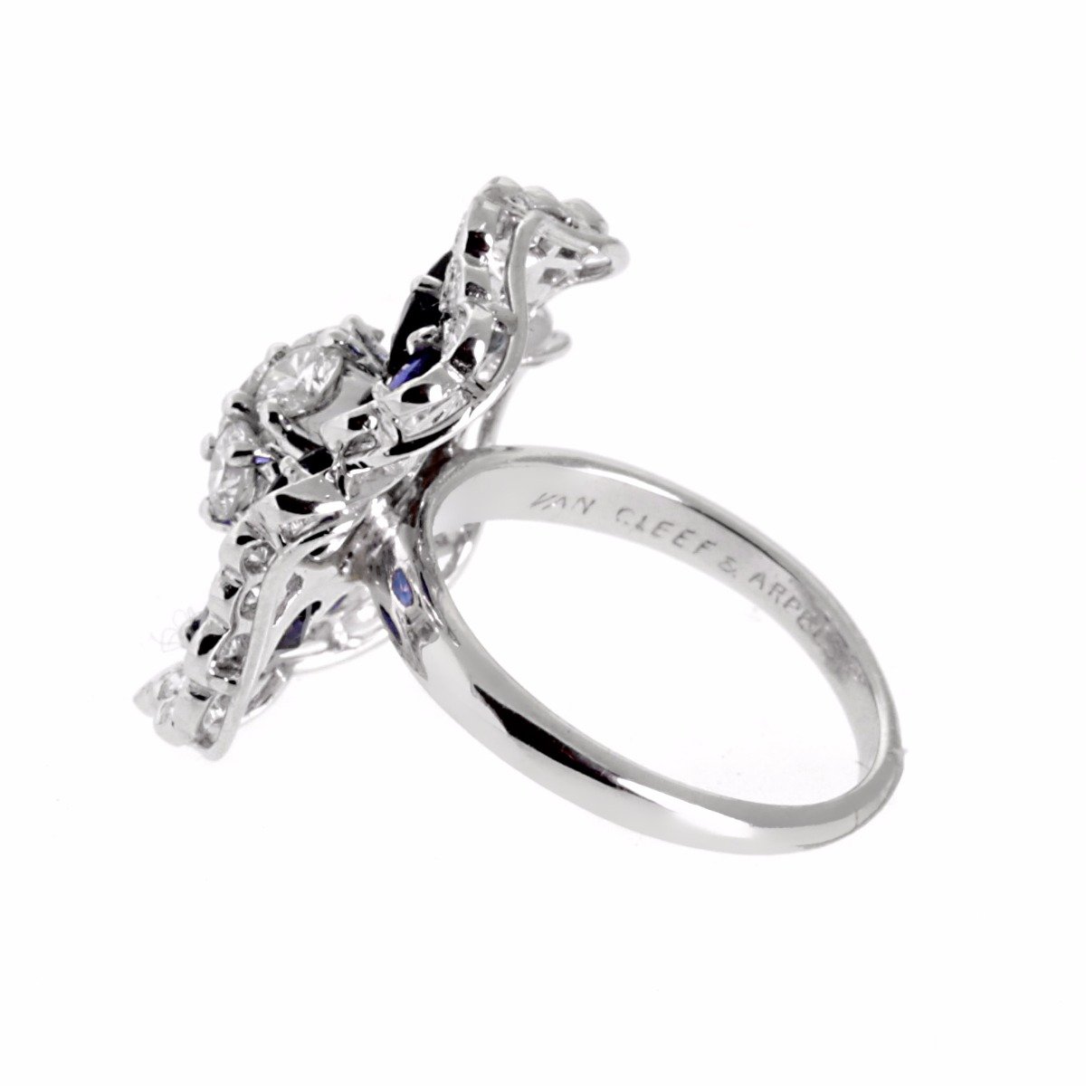 Van Cleef & Arpels Camellia Sapphire Diamond Ring