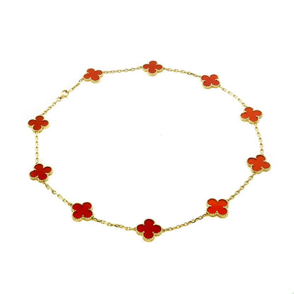 Van Cleef Arpels Carnelian Vintage Alhambra Necklace