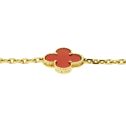 Van Cleef Arpels Carnelian Vintage Alhambra Necklace