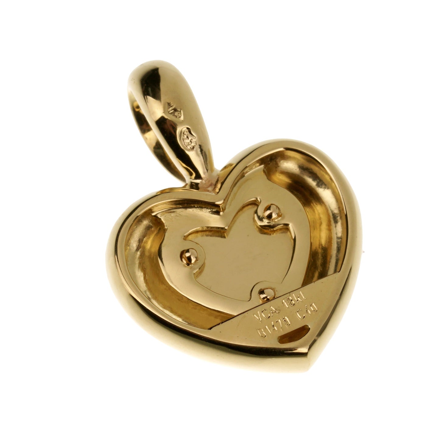 Van Cleef & Arpels Chrysoprase 18k Yellow Gold Heart Pendant