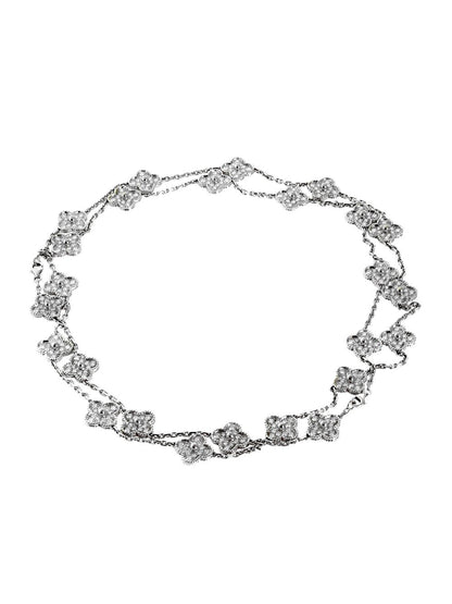 Van Cleef & Arpels Diamond Alhambra Necklace and Bracelet