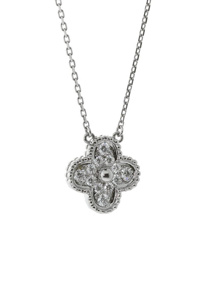 Van Cleef & Arpels Diamond Alhambra Necklace White Gold