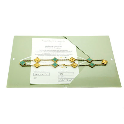 Van Cleef Arpels Limited Edition Malachite Vintage Alhambra Necklace