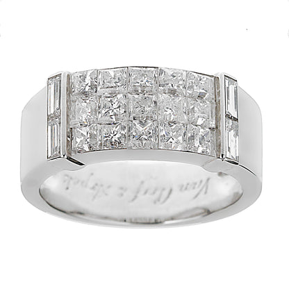 Van Cleef & Arpels Mystery Set Diamond 18k White Gold Cocktail Ring