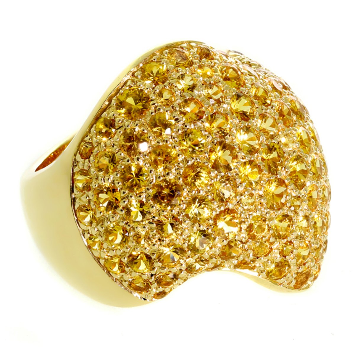 Van Cleef & Arpels Pave Golden Sapphire Gold Ring