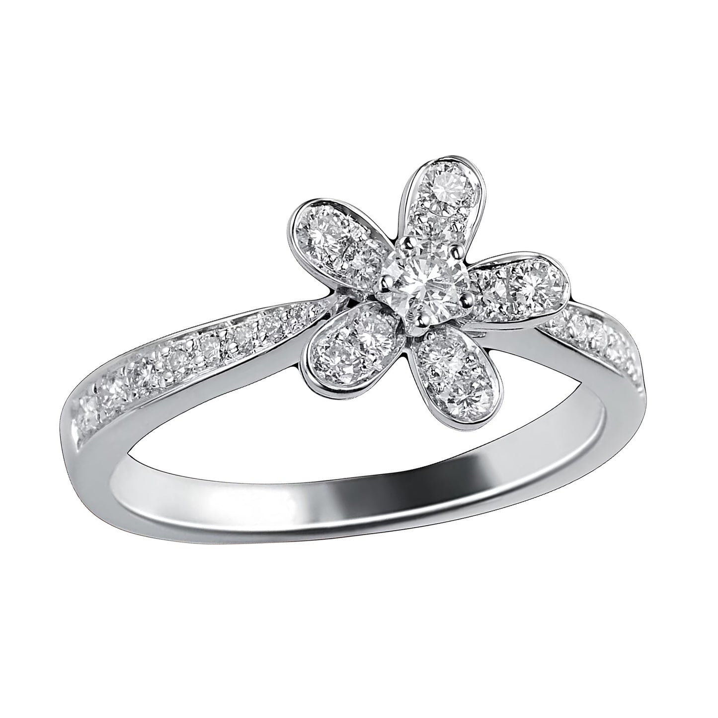 Van Cleef & Arpels Socrate Diamond 18k White Gold Ring