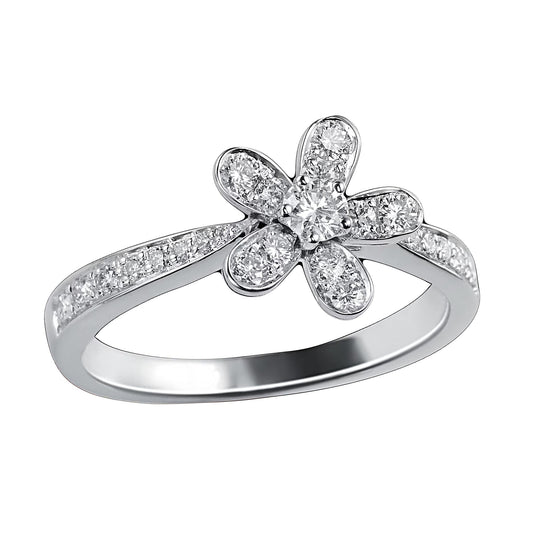 Van Cleef & Arpels Socrate Diamond 18k White Gold Ring