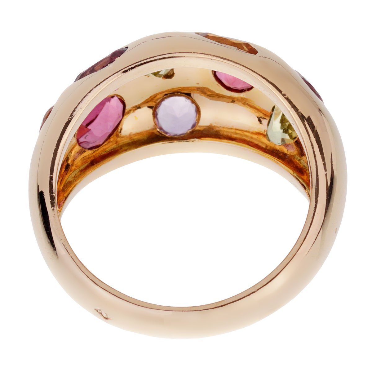 Van Cleef & Arpels Vintage Bombe Gemstone Gold Ring