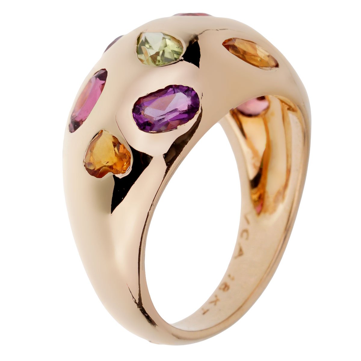 Van Cleef & Arpels Vintage Bombe Gemstone Gold Ring