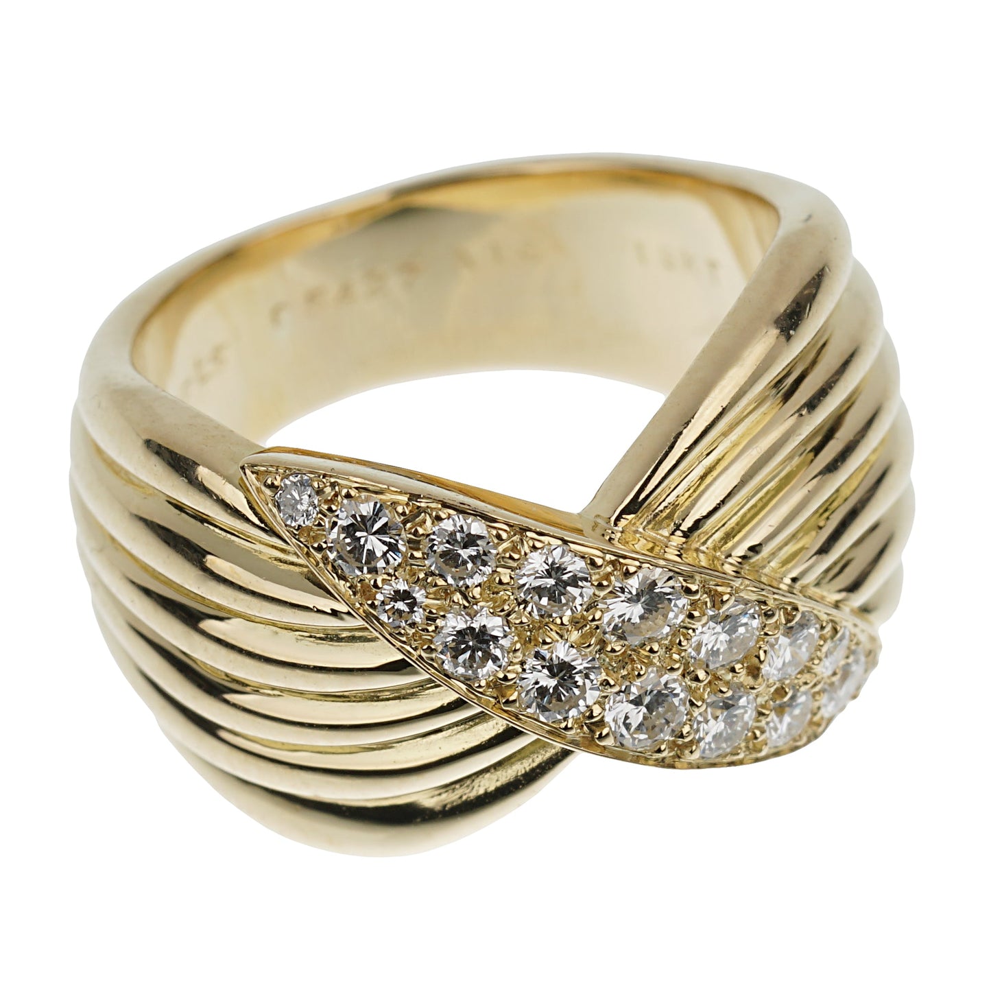 Van Cleef & Arpels Vintage Diamond 18k Yellow Gold Cocktail Ring