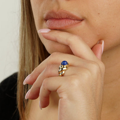 Van Cleef & Arpels Vintage Lapis Yellow Gold Ring
