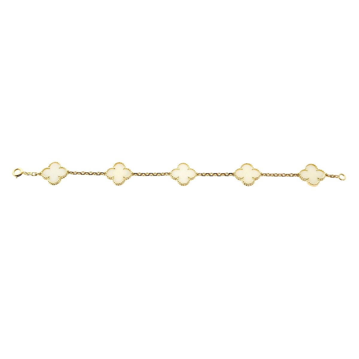 Van Cleef Arpels White Coral Alhambra Bracelet