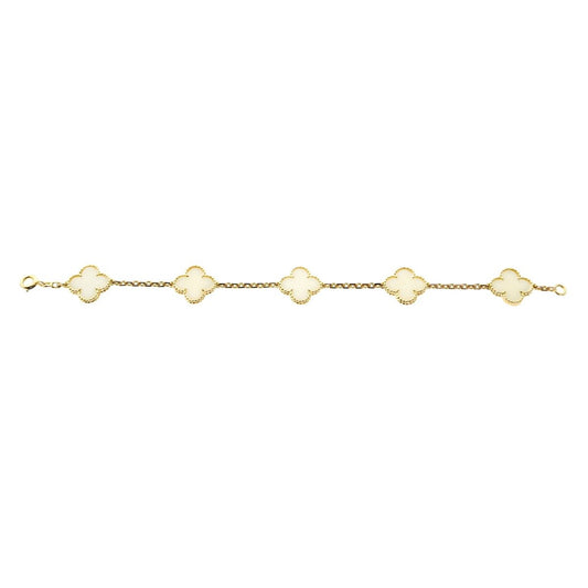 Van Cleef Arpels White Coral Alhambra Bracelet