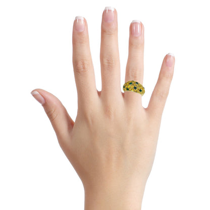 Van Cleef & Arpels Yellow Sapphire Emerald Gold Bombe Ring