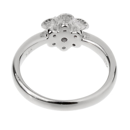 Vintage Flower Platinum Diamond Ring Sz 5 1/2
